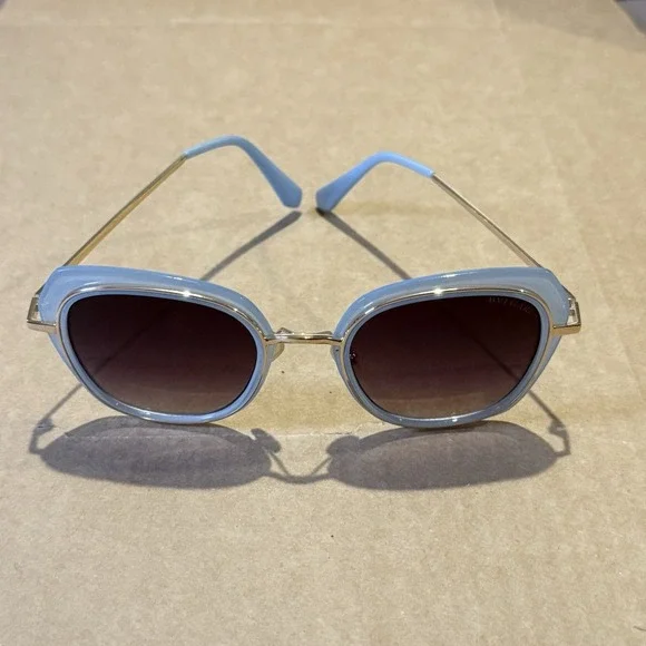 Bvlgari women's sunglasses light blue acetate frames brown gradient lenses